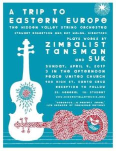 Poster advertising Eastern Europe music festival with violin and leopard design.