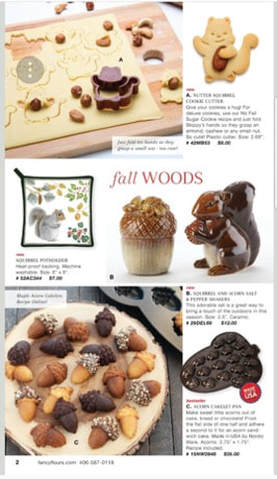 Autumn-themed fall woods decor with squirrels, acorns, and pinecones.