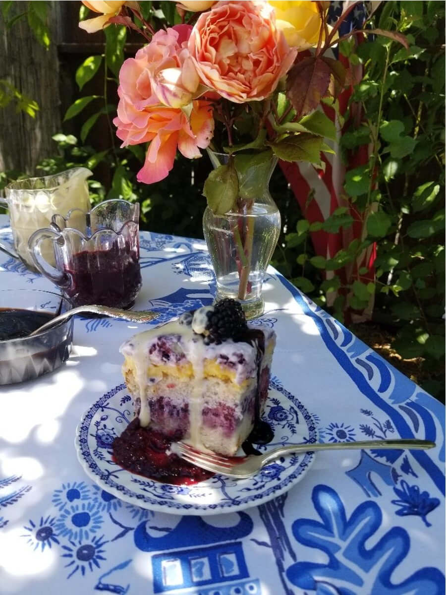 July 2021 – Summer Celebration Cake: Blackberry Mango Ice Cream Cake