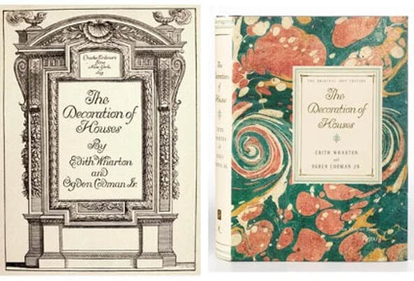 Two vintage book covers with intricate designs and classic typography.