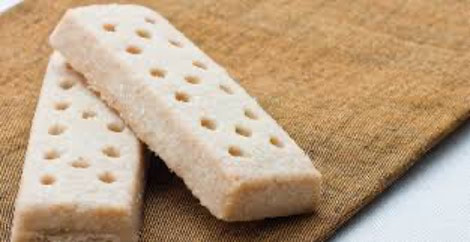 Shortbread cookies on a rustic cloth.