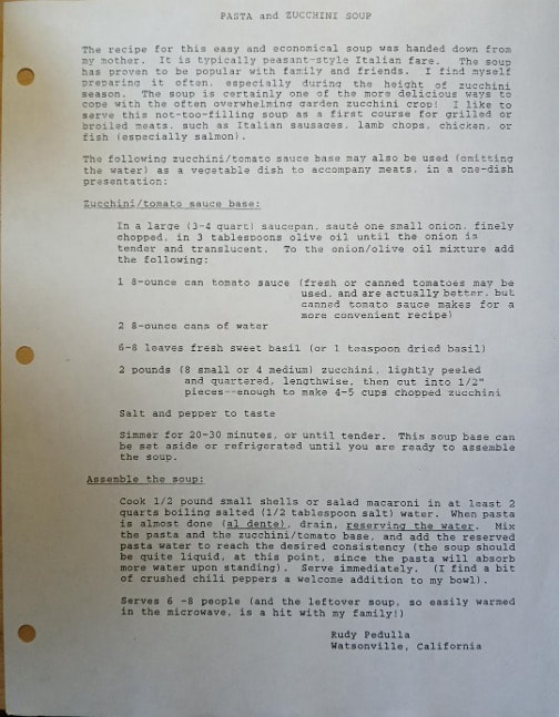 Typewritten document detailing historical and procedural information.