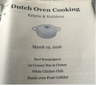 Cookbook cover titled 'Dutch Oven Cooking' by Kristin & Kathleen.