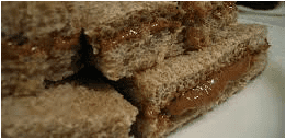 Close-up of toasted bread with melted chocolate spread.