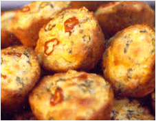 Golden-brown fried savory balls with visible spices.