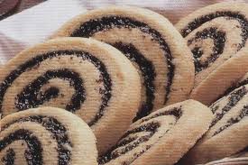 Close-up of swirled chocolate and vanilla cookies.