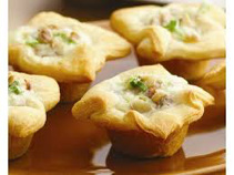 Star-shaped savory appetizers with creamy filling.